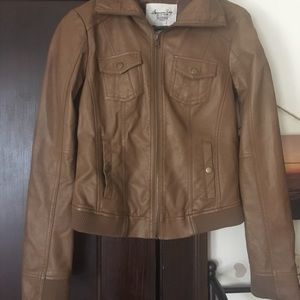 American Rag vegan brown leather jacket